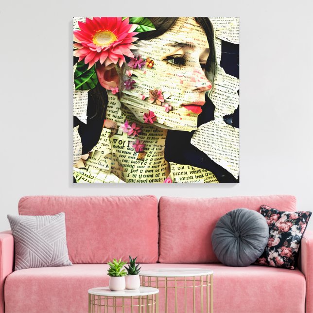 Pretty Woman Art Collage   Canvas Print (Insitu(LivingRoom))