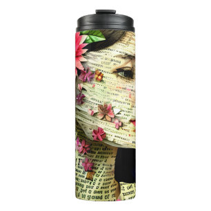 Pretty Woman Art Collage   Thermal Tumbler