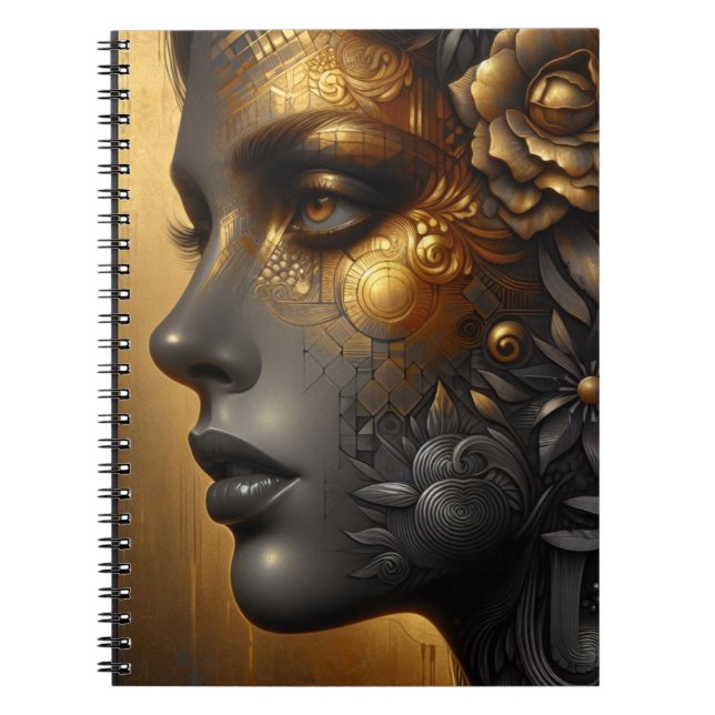 Pretty Woman in Gold Ethereal Notebook (Front)
