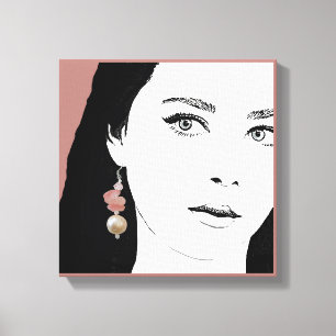 Pretty woman in pink art by Berglind Jewellery  Ca Canvas Print