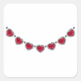 Pretty Woman Ruby Necklace Square Sticker