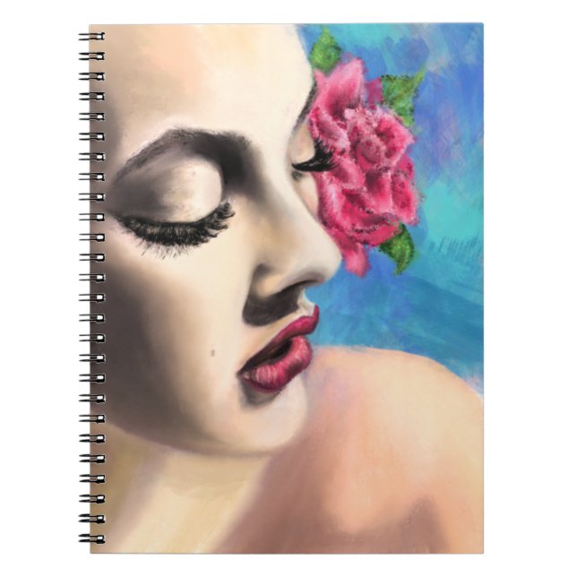 Pretty Woman with Rose Notebook (Front)