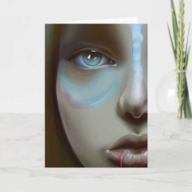 Pretty Women's Face | AI Generated Art Card (Front)