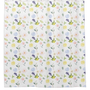 Pretty Yellow and Blue Watercolor Flowers