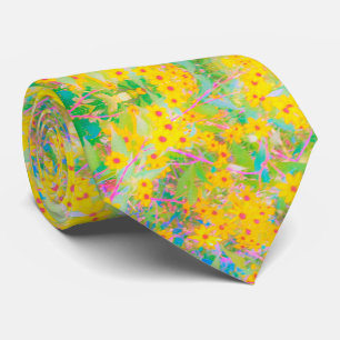 Pretty Yellow and Red Flowers with Turquoise Tie
