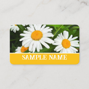 pretty yellow and white daisies floral photograph business card