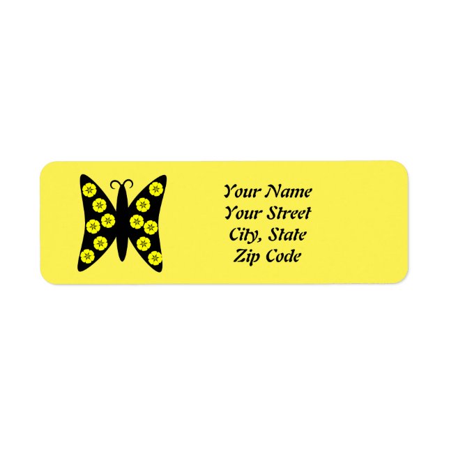 Pretty Yellow  & Black Butterfly (Front)