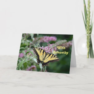 Pretty Yellow Butterfly Photo Sympathy Card