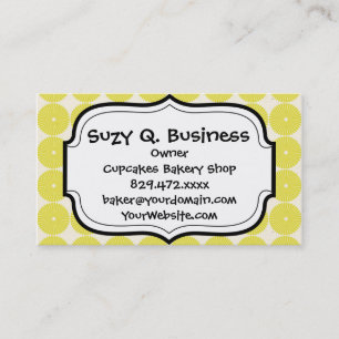 Pretty Yellow Circles Patterns Summer Citrus Business Card