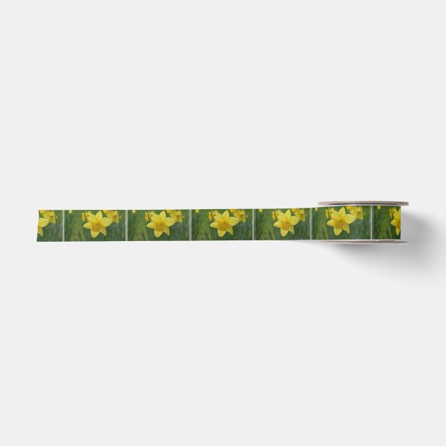 Pretty Yellow Daffodil Satin Ribbon (Front)