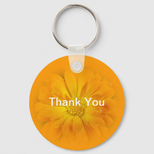 pretty yellow daisy flower keychain