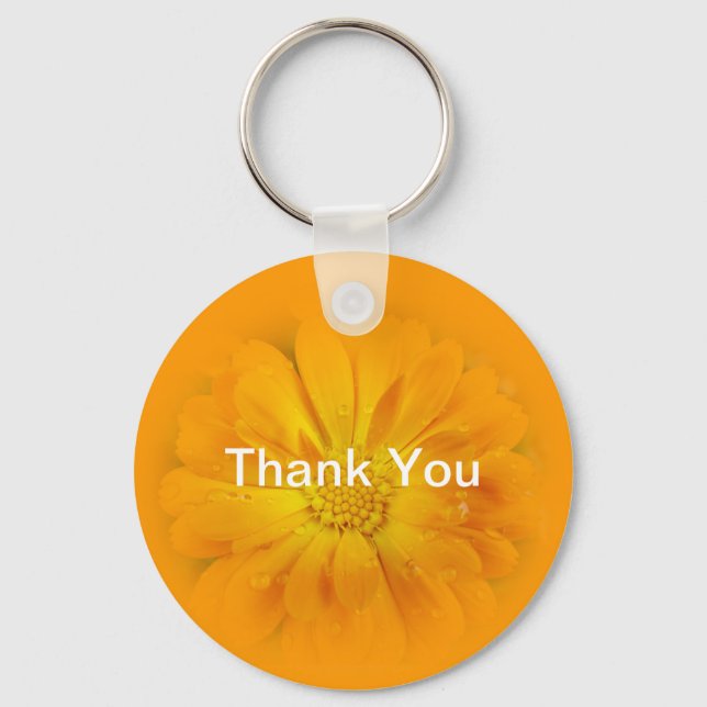 pretty yellow daisy flower keychain (Front)