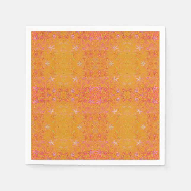 Pretty Yellow Floral Napkin (Front)