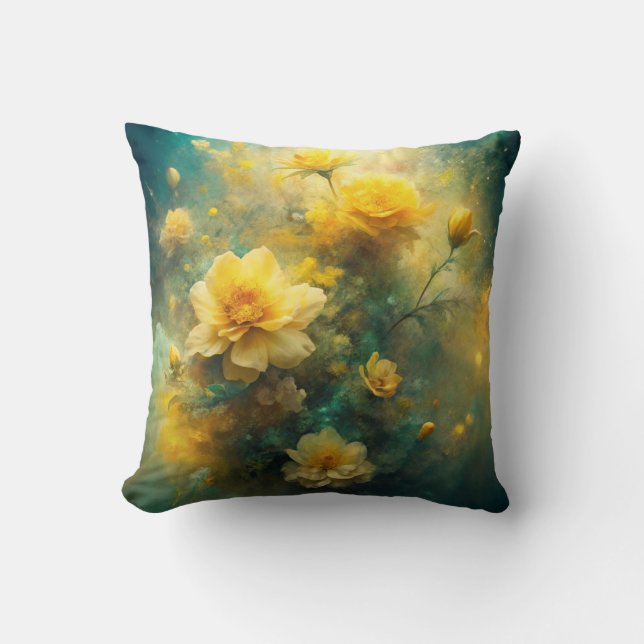 Pretty Yellow Flowers  Throw Pillow (Front)