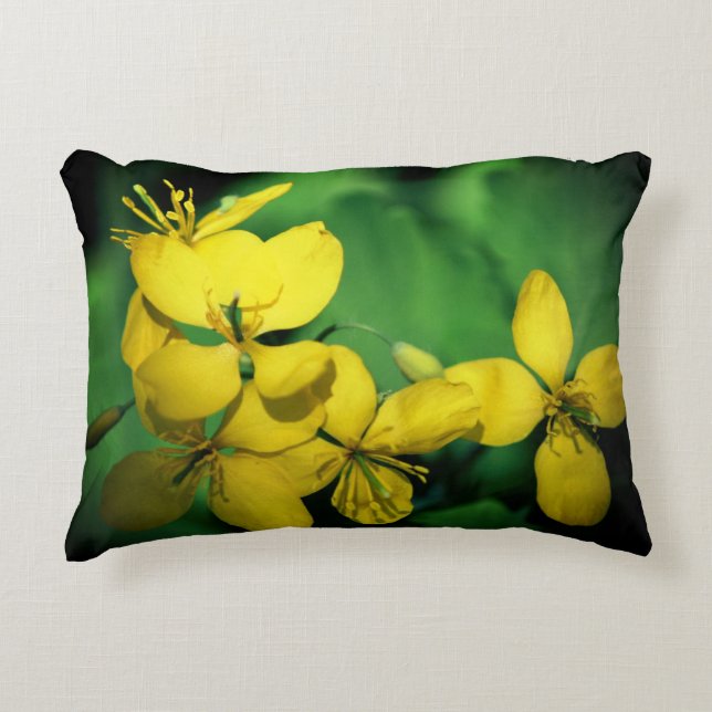 Pretty Yellow Geranium Wildflowers  Accent Pillow (Front)