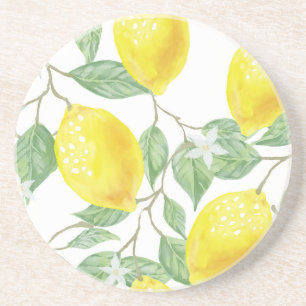 Pretty Yellow Lemons Coaster