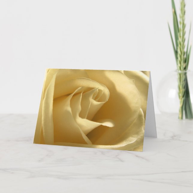 Pretty Yellow Rose Greeting Card Blank Inside (Front)
