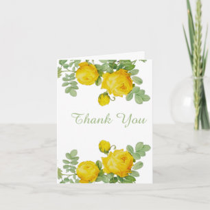 Pretty Yellow Rose Wedding Gift Thank You Card