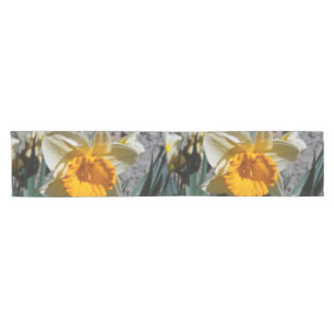 Pretty yellow spring daffodil  flowers short table runner
