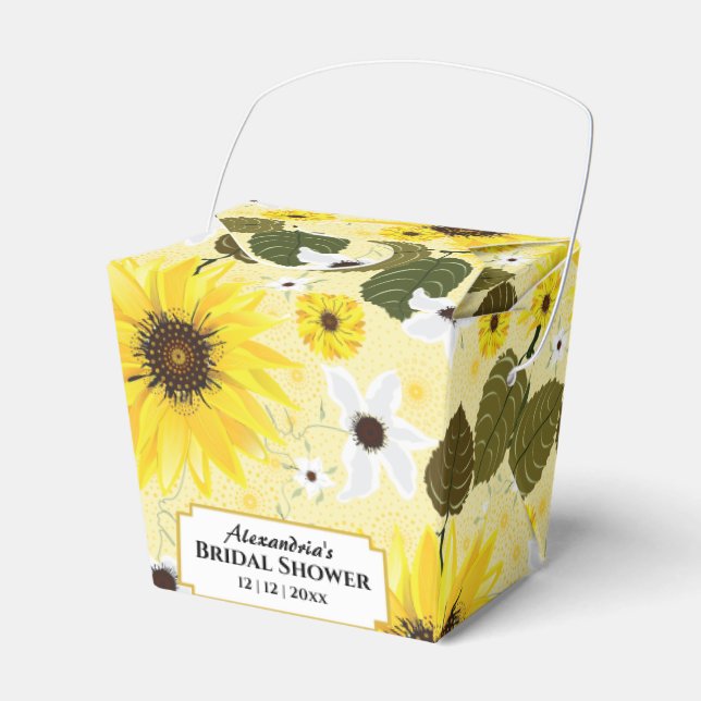 Pretty Yellow Sunflower Garden Floral Favor Box (Front Side)