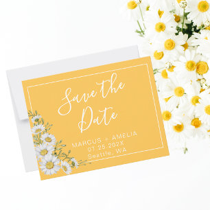 Pretty Yellow & White Daisies Save the Date  Announcement