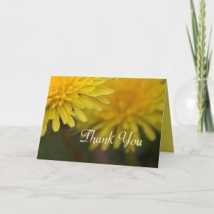 Pretty yellow wild flower dandelion wedding favour thank you card