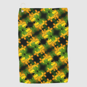 Pretty Yellow Wildflowers Abstract Pattern Golf Towel