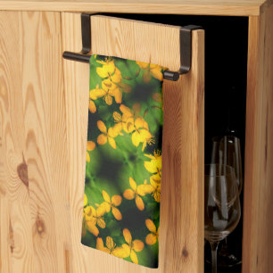 Pretty Yellow Wildflowers Abstract Pattern       Kitchen Towel