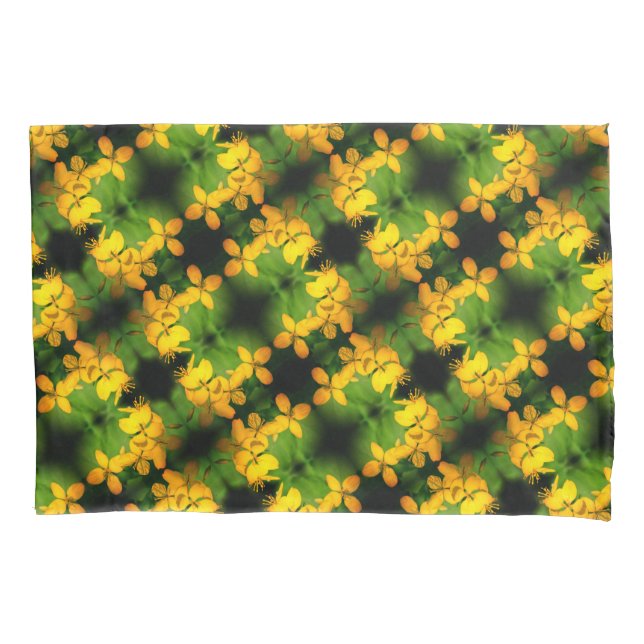 Pretty Yellow Wildflowers Abstract Pattern Pillowcase (Front)