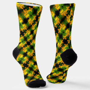 Pretty Yellow Wildflowers Abstract Pattern    Socks