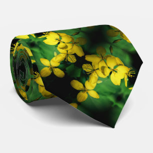 Pretty Yellow Wildflowers Abstract Pattern        Tie