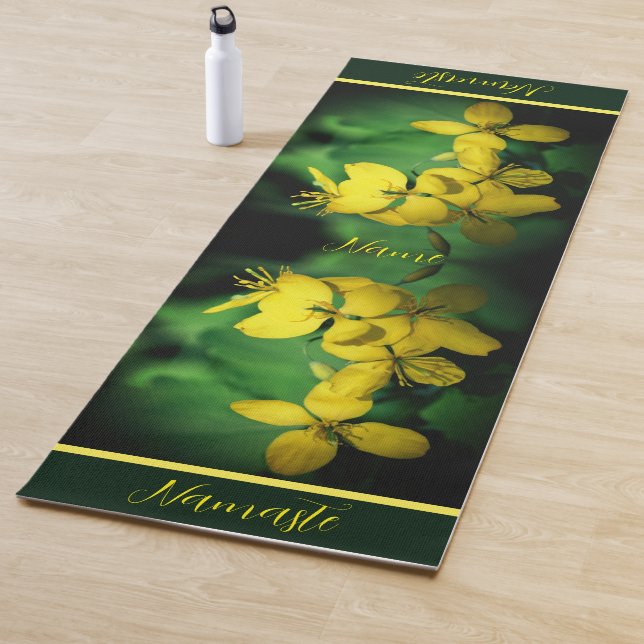 Pretty Yellow Wildflowers Personalized Yoga Mat (In Situ)