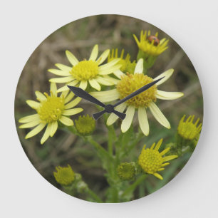 Pretty Yellow Wildflowers Wall Clock