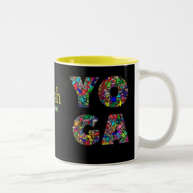 Pretty Yoga Gift Mug with Custom Name Coffee Cup (Right)