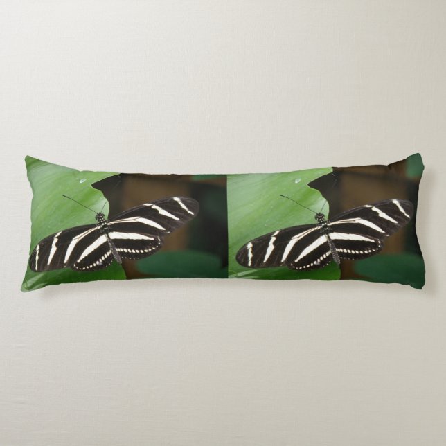 Pretty Zebra Longwing Butterfly Body Pillow (Front)