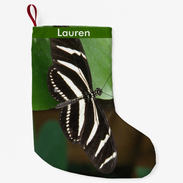 Pretty Zebra Longwing Butterfly Custom Stocking (Front)