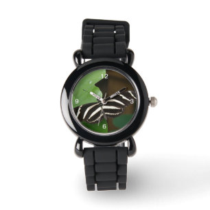 Pretty Zebra Longwing Butterfly Glitter Watch