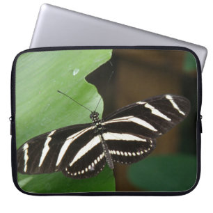 Pretty Zebra Longwing Butterfly Laptop Sleeve