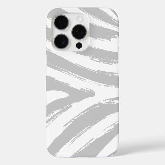 Pretty Zebra Print in Grey Case-Mate iPhone Case (Back)