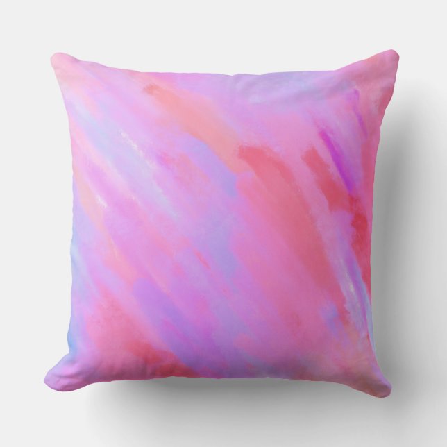PrettyBright Bold Original Abstract Colourful Arty Throw Pillow (Front)