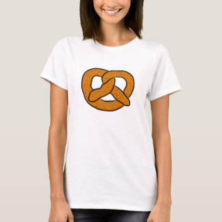 Pretzel Art Drawing Salty Pretzel Cartoon Print T-Shirt