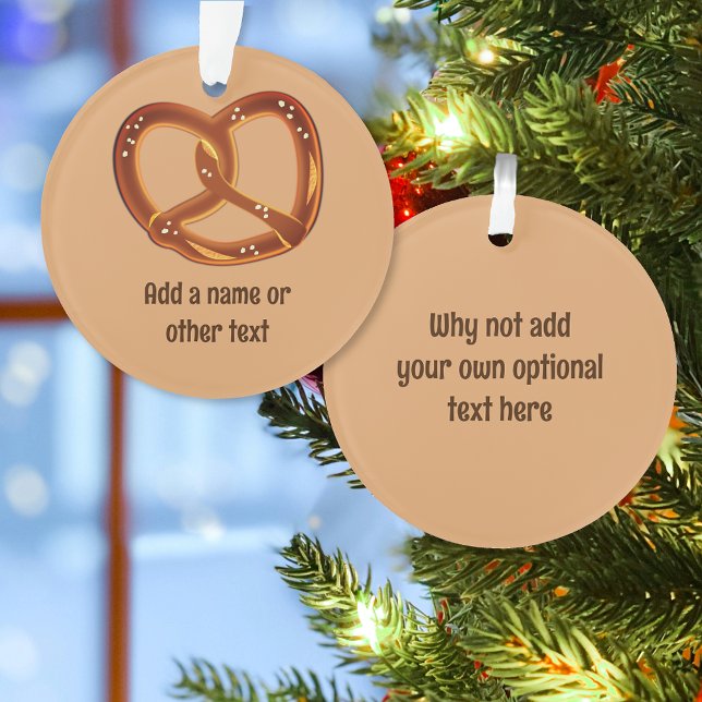 Pretzel Bread Twist Snack - Add name or text Ornament (Creator Uploaded)