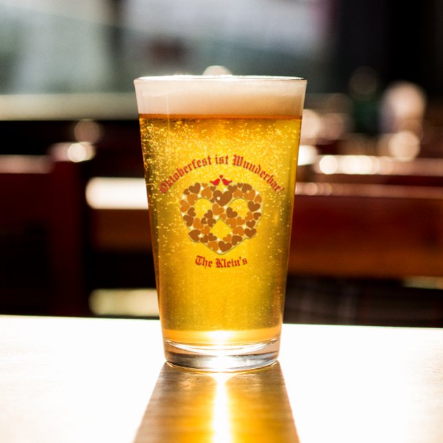 Pretzel Heart Oktoberfest Personalized Glass (Creator Uploaded)