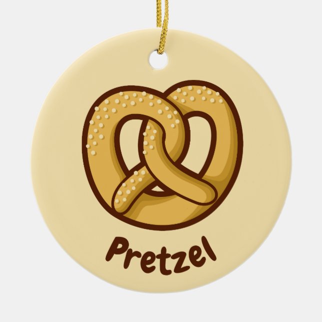 Pretzel Icon Ceramic Ornament (Front)