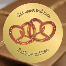 Pretzel Knot Pair on Faux Gold - your choice text