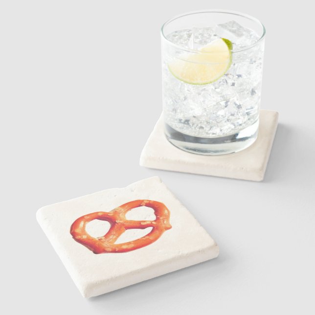 Pretzel Knot Snacks Pretzels Stone Coaster (Side)