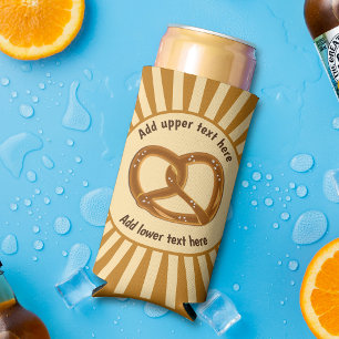 Pretzel Logo Knotted Loaf & 2 lines text on your Seltzer Can Cooler