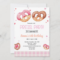 Pretzel party theme invitation