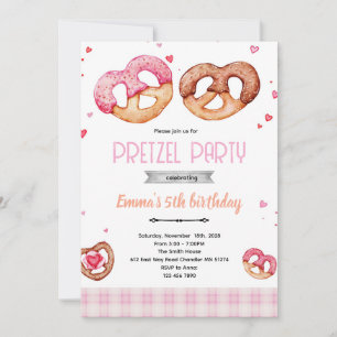 Pretzel party theme invitation
