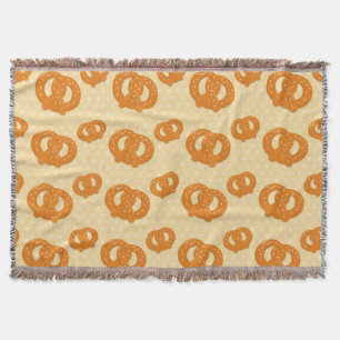 Pretzel Pattern Fun & Tasty Snack Design Throw Blanket